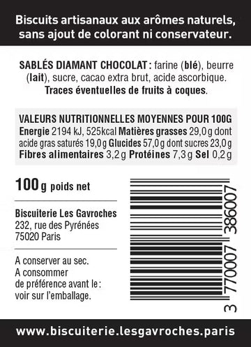 Biscuits sablés au chocolat